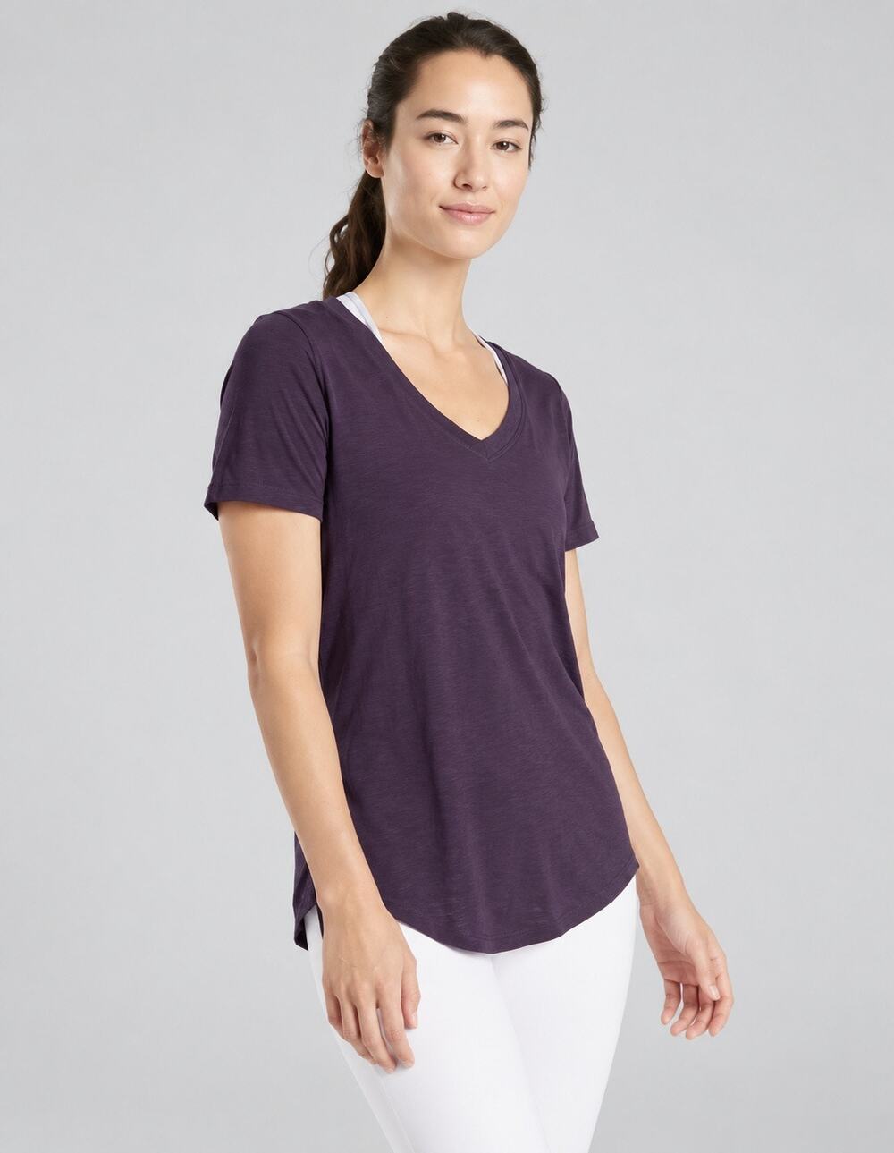 Athleta Women's XL Breezy Scoop V-Neck T-Shirt Top